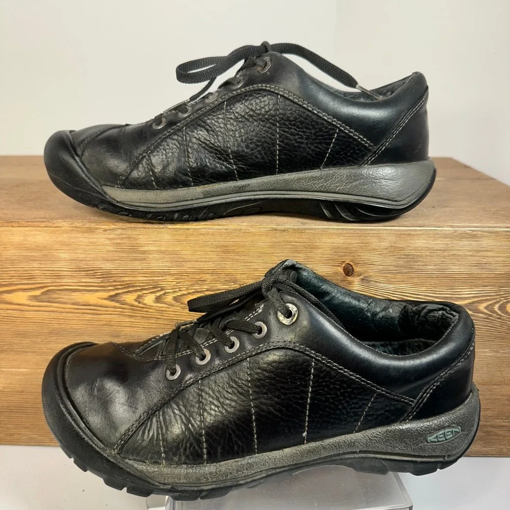 KEEN Presidio Lace Up Shoe Women SZ 8 Leather Gorpcore Hiking Comfort Minimalist